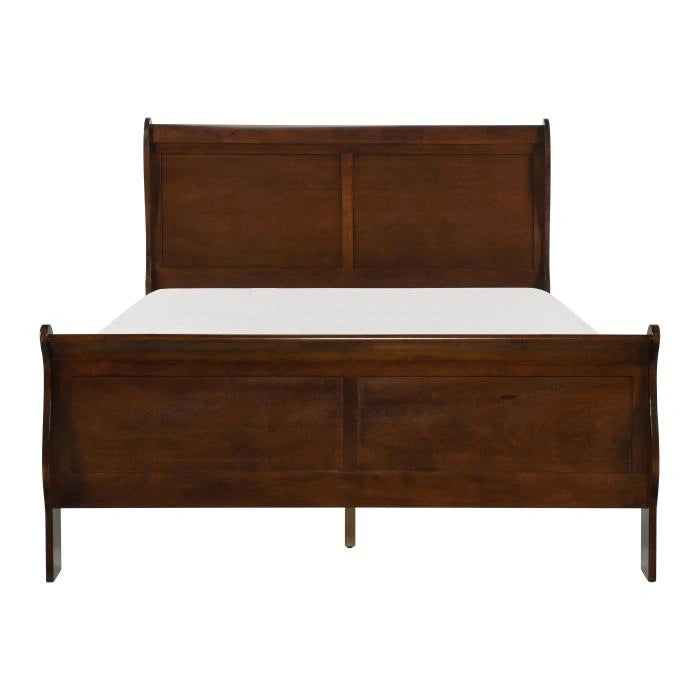 Mayville Queen Sleigh Bed in Brown Cherry 2147-1