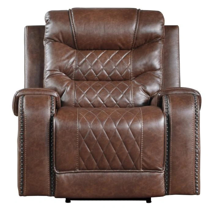 Putnam Power Reclining Chair in Brown 9405BR-1PW