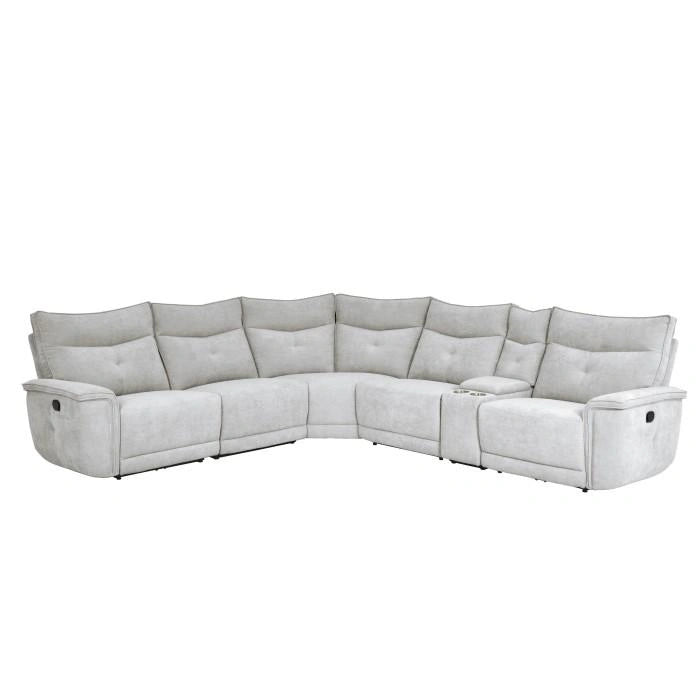 Tesoro 6pc Sectional Living Room Set in Mist Gray