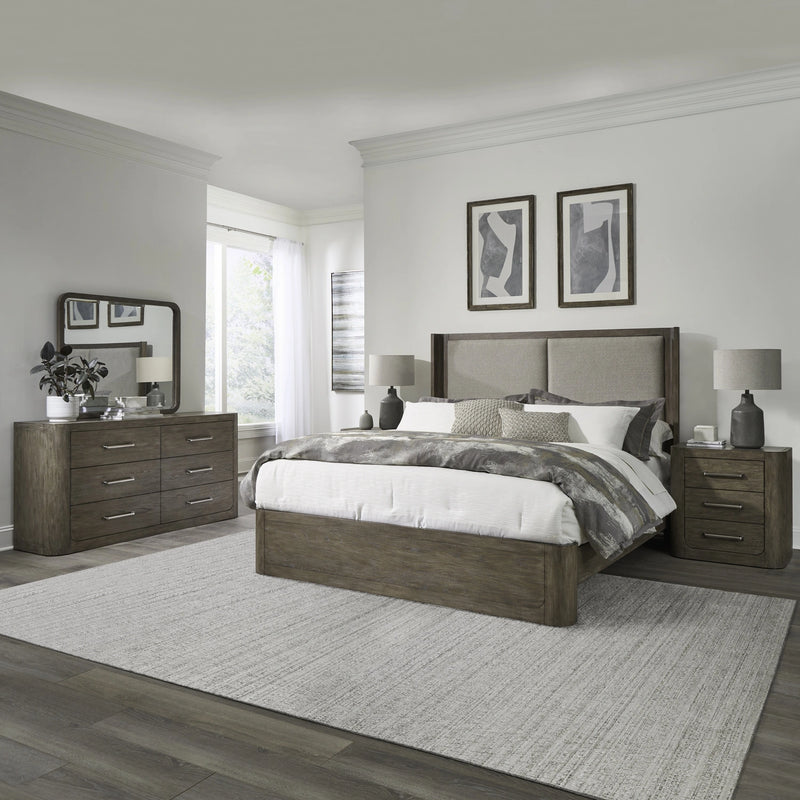 South Bend King California Shelter Bed, Dresser & Mirror, Night Stand image