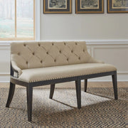 Americana Farmhouse Uph Shelter Dining Bench in Dusty Taupe & Black image