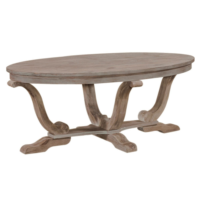 Greystone Mill Oval Cocktail Table in Stone White