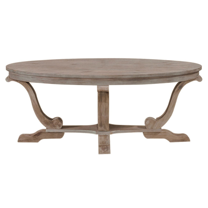 Greystone Mill Oval Cocktail Table in Stone White