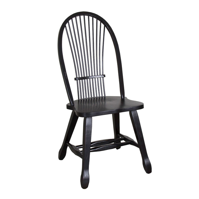 Treasures Sheaf Back Side Chair in Black (Set of 2)