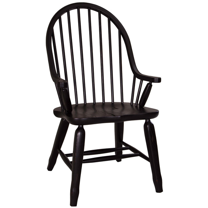 Treasures Bow Back Arm Chair in Black (Set of 2)