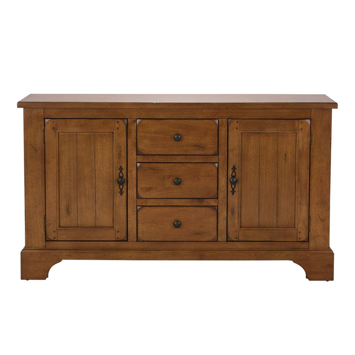Treasures Buffet in Rustic Oak Finish