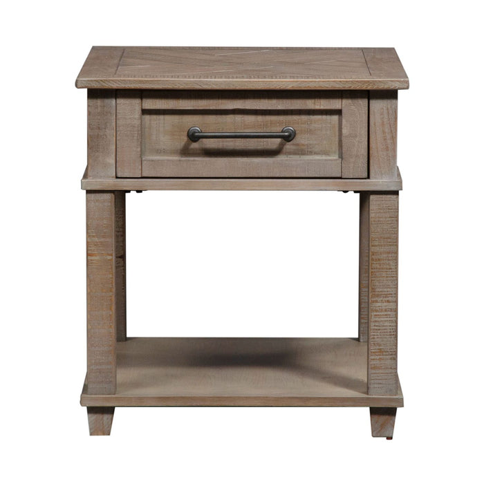 Parkland Falls Rectangular End Table in Weathered Taupe