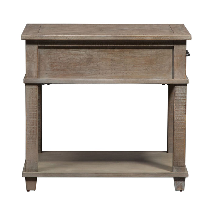 Parkland Falls Rectangular End Table in Weathered Taupe