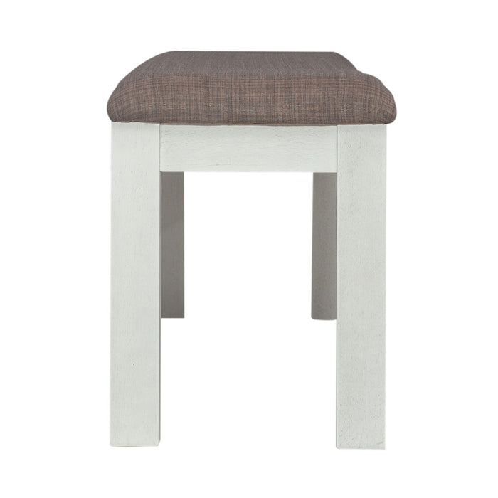 Brook Bay Uph Dining Bench in Textured White