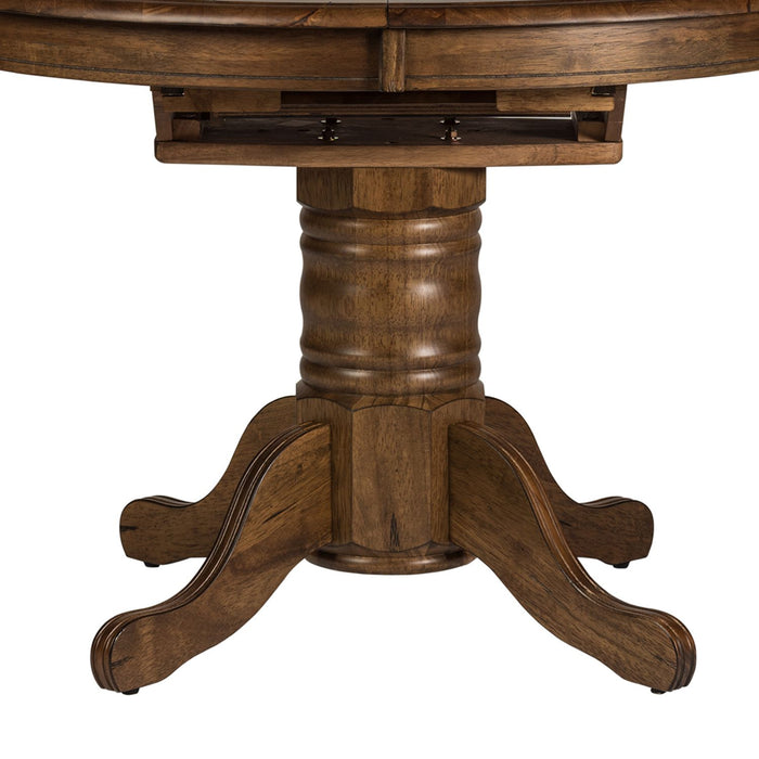 Carolina Crossing Oval Pedestal Table in Antique Honey