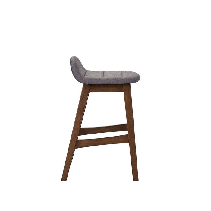 Space Saver 24" Counter Chair (Grey) in Satin Walnut (Set of 2)
