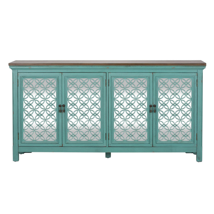 Kensington 4 Door Accent Cabinet in Turquoise