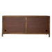 Marisol 74 Inch 4 Door Accent TV Stand in Weathered Honey and Soft Wash Gray image