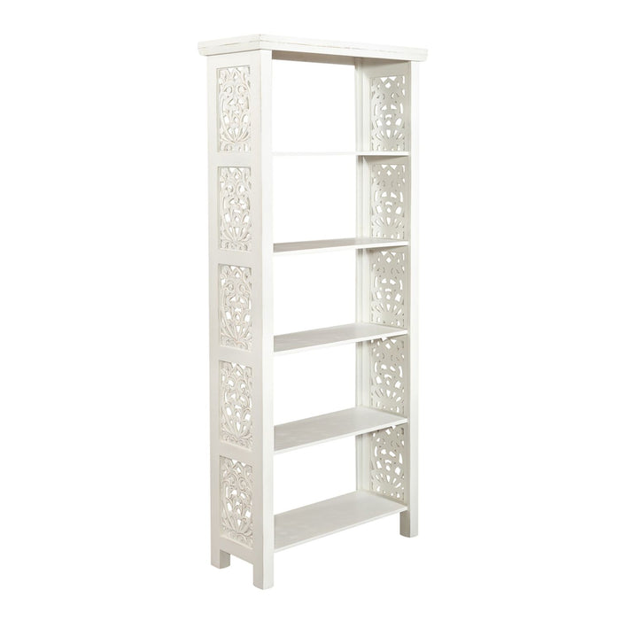 Trellis Lane Accent Bookcase in Weathered White