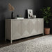 Liberty Furniture Kinsley 4 Door Accent Cabinet in Washed Taupe & Silver Champagne EST SHIP TIME APPX 4 WEEKS image