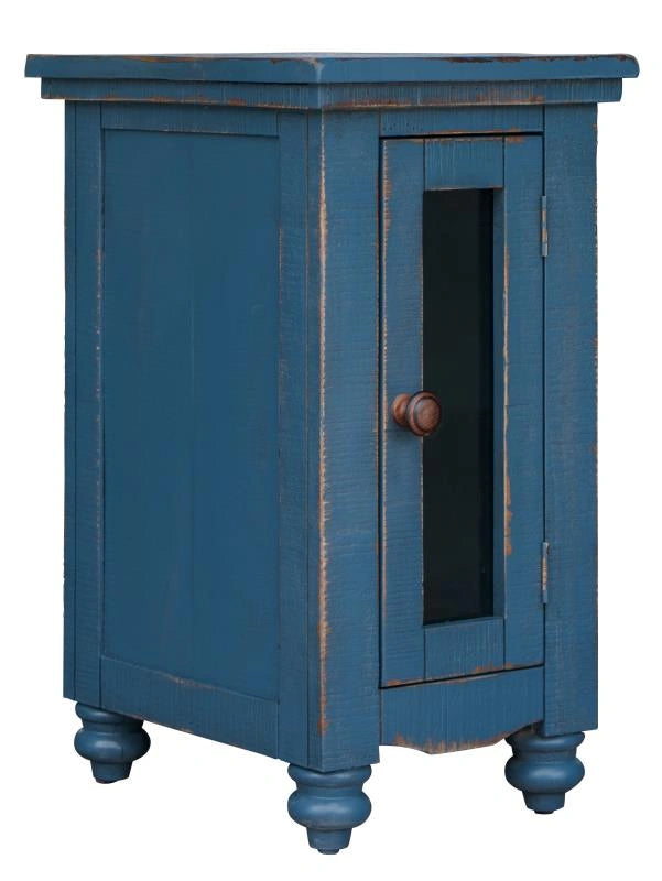 Aruba 1 Door Chair Side Table, Dark Blue finish