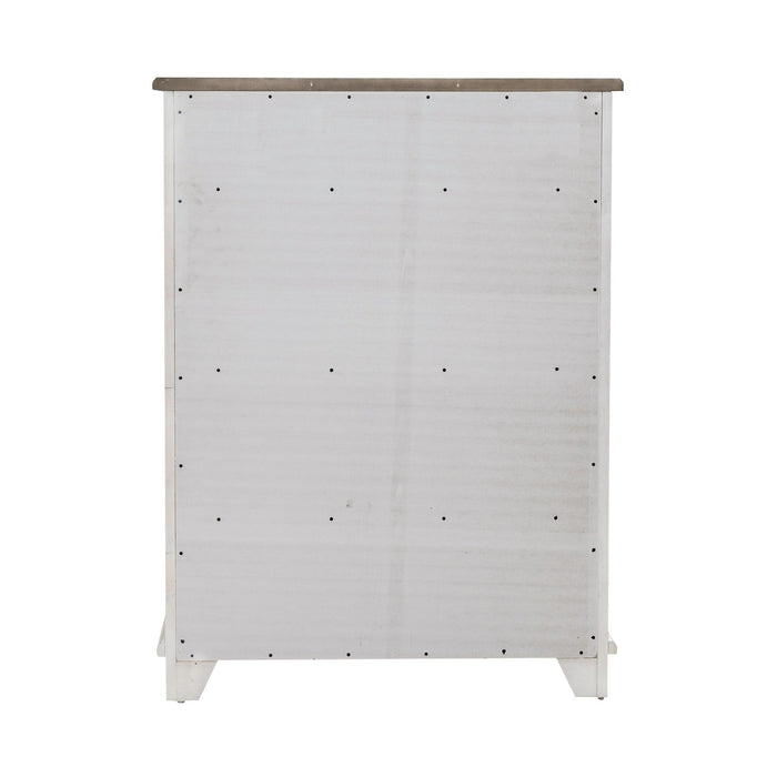 River Place 6 Drawer Chest in Riverstone White and Tobacco image