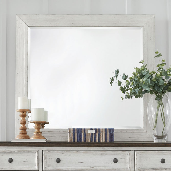 Liberty Furniture River Place Mirror in Riverstone White and Tobacco image
