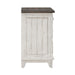 River Place 3 Drawer Nightstand with Charging Station in Riverstone White and Tobacco image