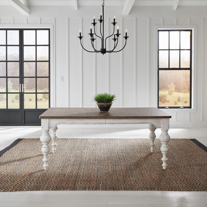River Place Rectangular Leg Table in Riverstone White & Tobacco image