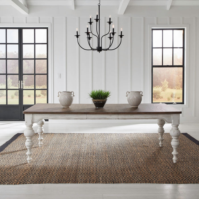 Liberty Furniture River Place Rectangular Leg Table in Riverstone White & Tobacco image