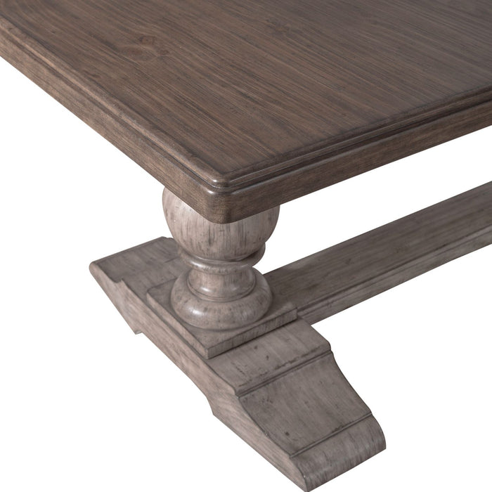 River Place Trestle Table in Riverstone Gray & Tobacco