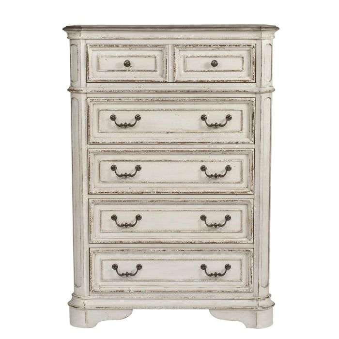 Magnolia Manor King California Panel Bed, Dresser & Mirror, Chest
