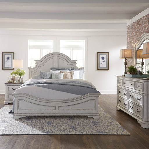 Magnolia Manor King Panel Bed, Dresser & Mirror, Night Stand image