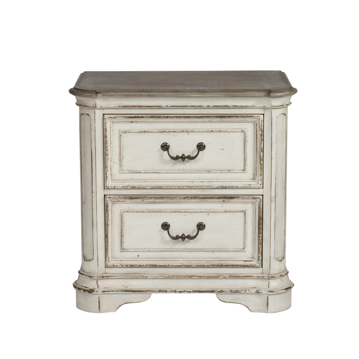 Magnolia Manor King Uph Sleigh Bed, Dresser & Mirror, Night Stand