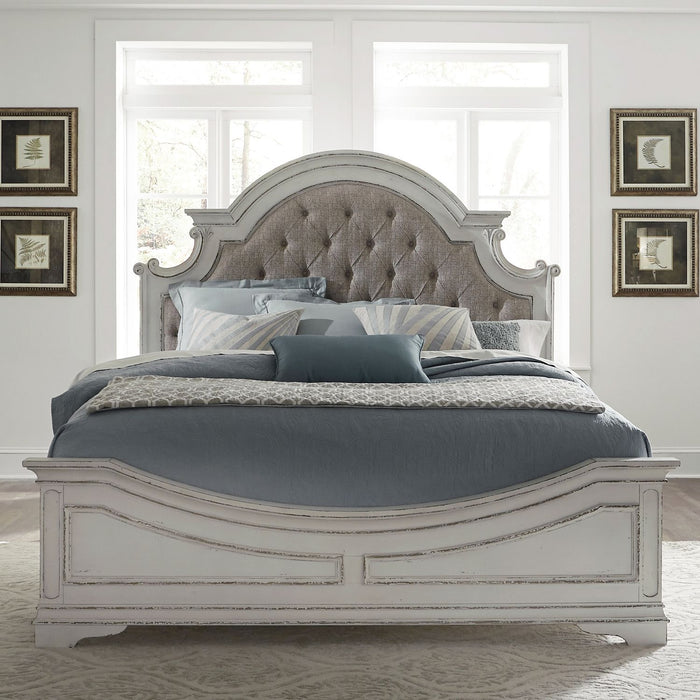Magnolia Manor Queen Uph Bed, Dresser & Mirror, Chest