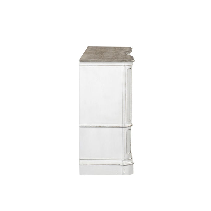 Magnolia Manor Leg 9 Drawer Dresser in Antique White image