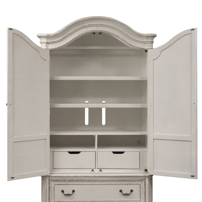 Magnolia Manor Armoire in Antique White/B
