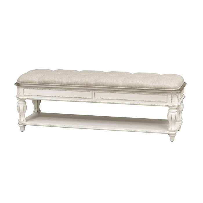 Magnolia Manor Bed Bench in Antique White image