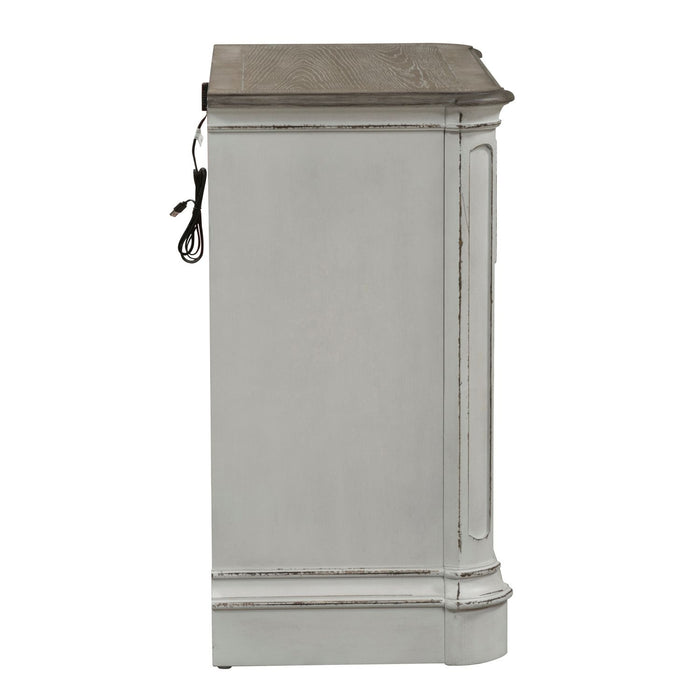 Magnolia Manor 3 Drawer Bedside Chest in Antique White