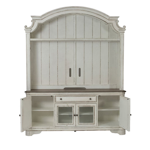 Liberty Magnolia Manor Entertainment TV Stand w/Hutch in Antique White image