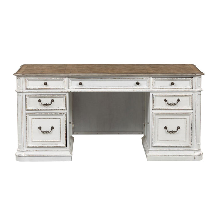 Magnolia Manor Jr Executive Desk in Antique White 244-HOJ-DSK
