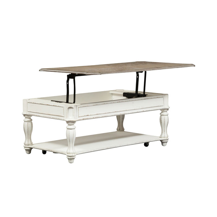 Magnolia Manor Lift Top Cocktail Table in Antique White
