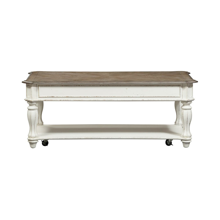 Magnolia Manor Lift Top Cocktail Table in Antique White