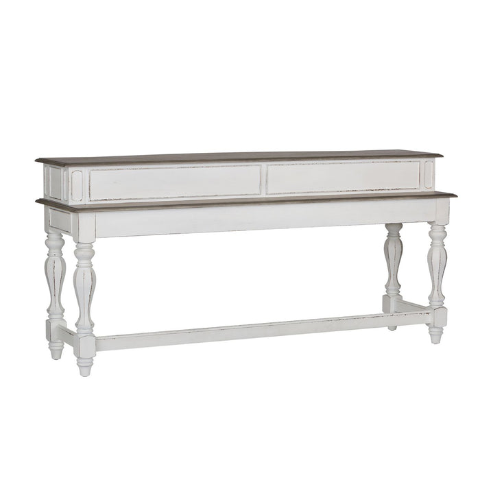 Magnolia Manor Console Bar Table in Antique White