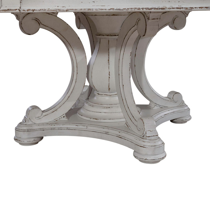 Magnolia Manor Round Pedestal Table in Antique White