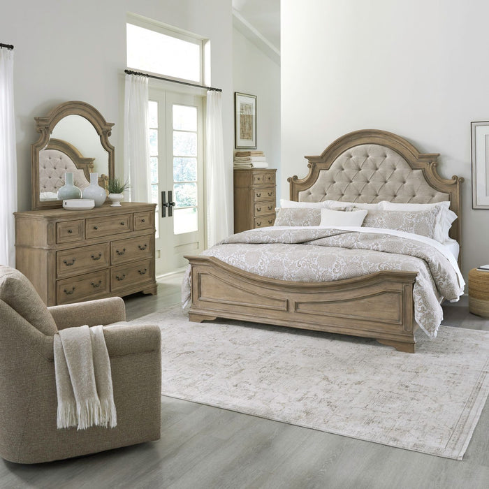 Magnolia Manor Queen Uph Bed, Dresser & Mirror, Chest image