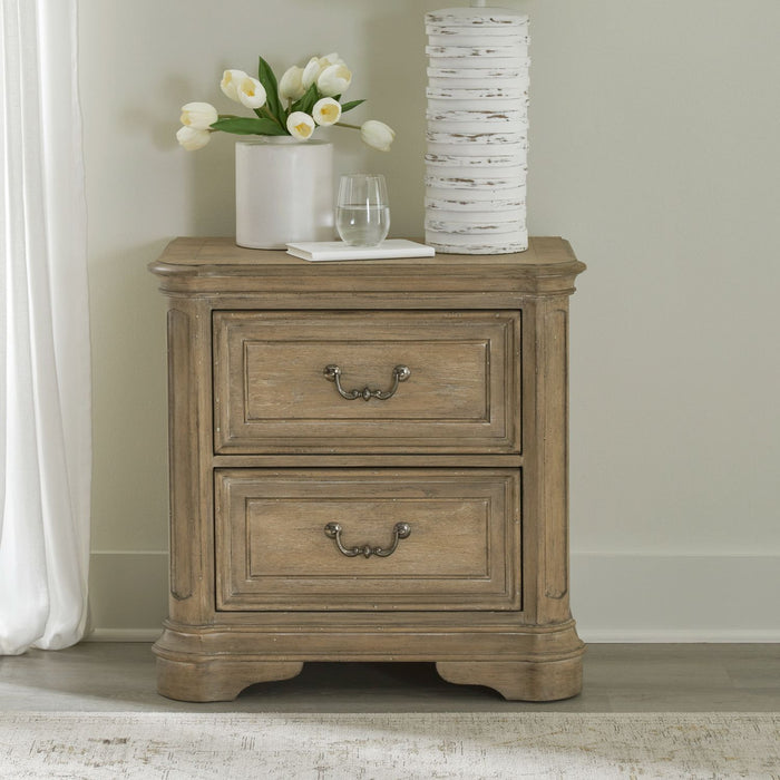 Liberty Furniture Magnolia Manor II 2 Drawer Nightstand in Weathered Bisque image