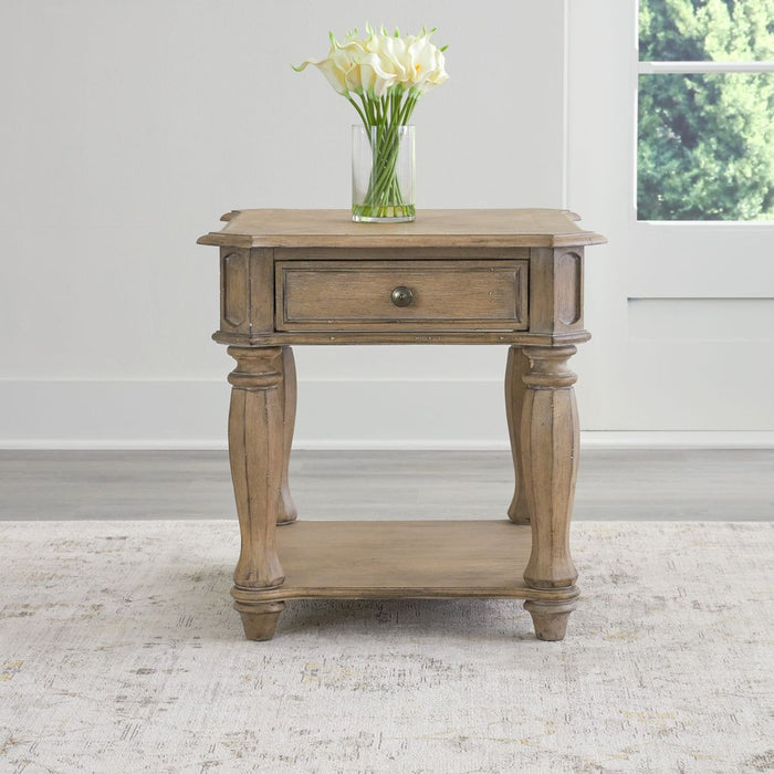 Liberty Furniture Magnolia Manor End Table in Weathered Bisque image