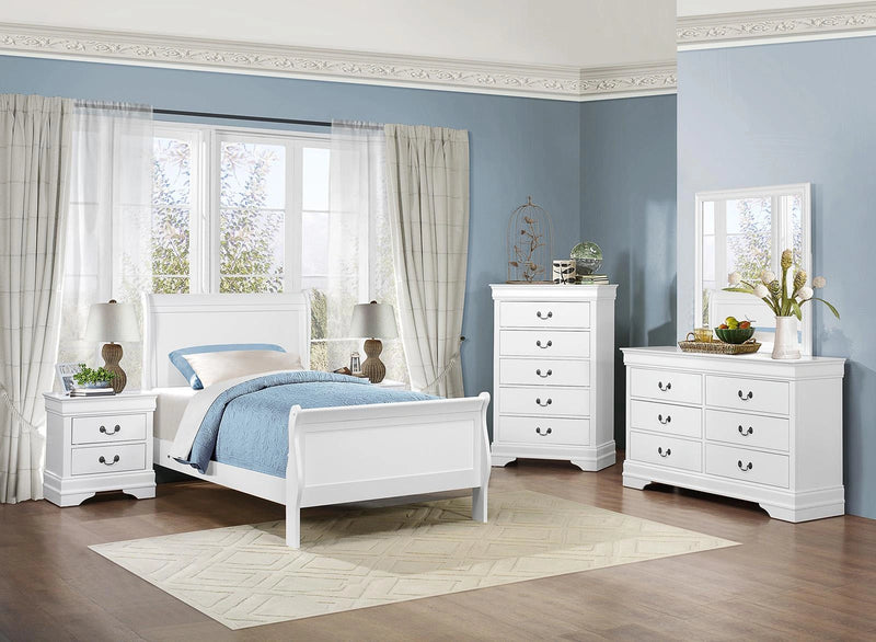 Mayville Twin Sleigh Bed in White 2147TW-1