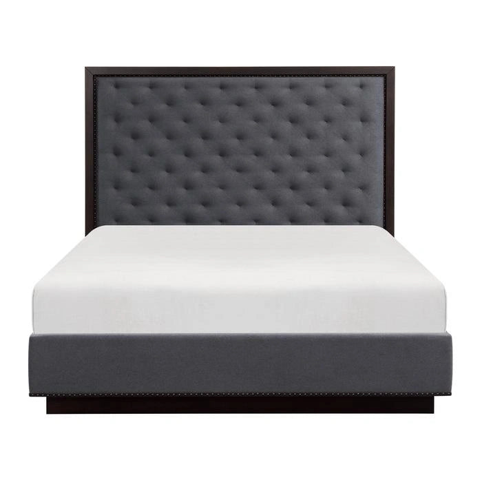 Larchmont King Upholstered Platform Bed in Charcoal 5424K-1EK*