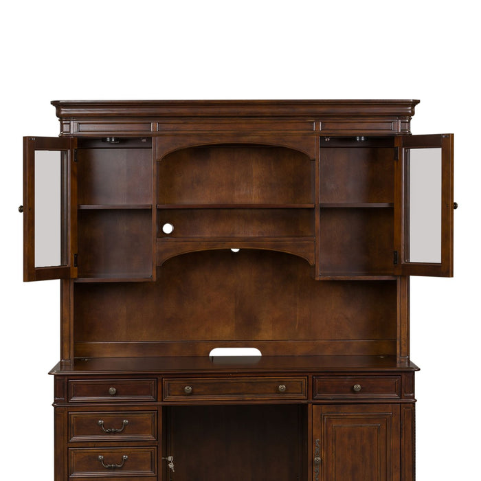 Brayton Manor Jr Executive Credenza Hutch in Cognac