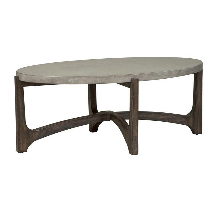 Cascade Oval Cocktail Table in Wire Brush Rustic Brown