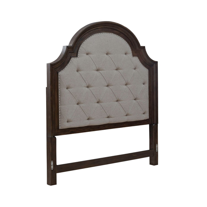 Paradise Valley Queen Upholstered Bed in Saddle Brown