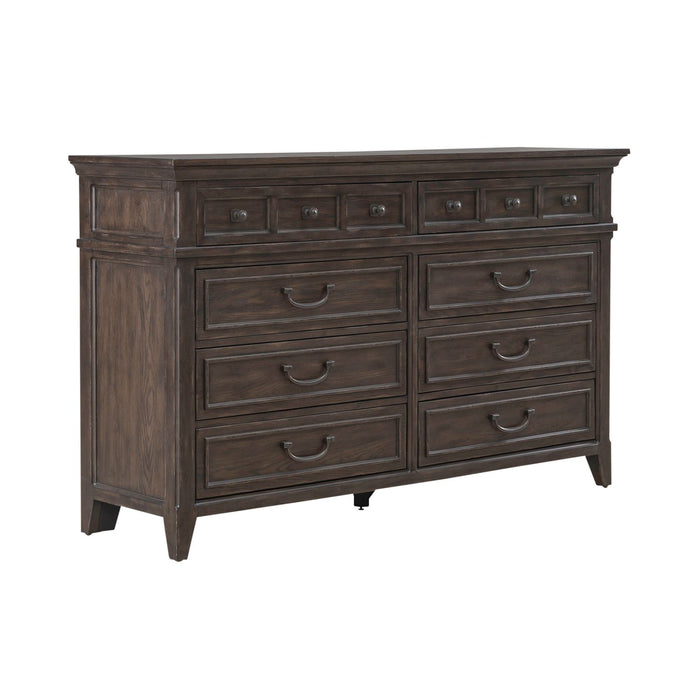 Paradise Valley 8 Drawer Dresser in Saddle Brown