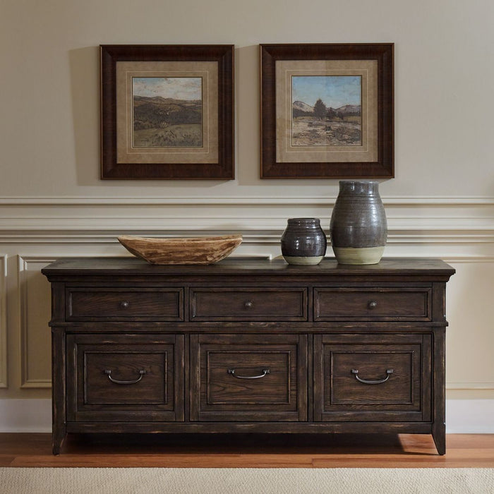 Liberty Furniture Paradise Valley Credenza in Saddle Brown